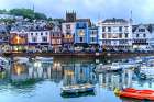 Harbor and marina, Dartmouth, Devon, England. Art Print